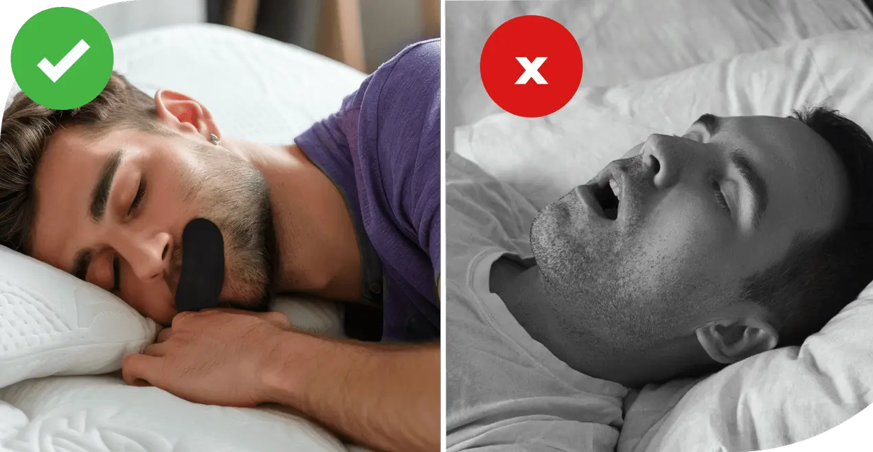 Comparison of nasal breathing with mouth tape and open-mouth sleeping